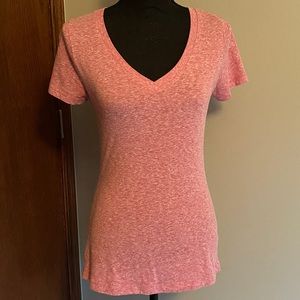 Heather Pink Deep V-Neck